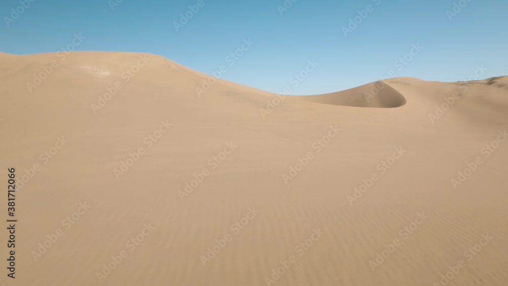 Aerial View Of Large Dry Desert Sand Dune In Huacachina, Peru Aerial View Of Large Dry Desert Sand Dune In Huacachina, Peru