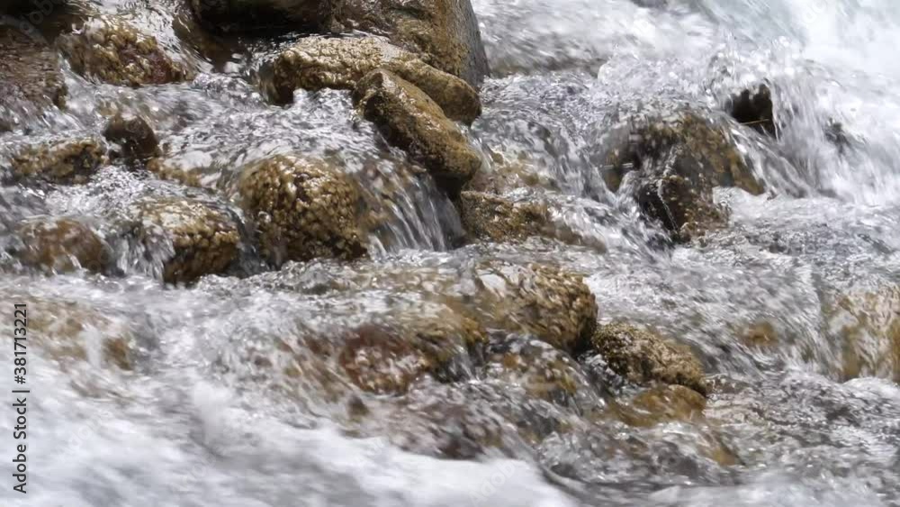 Upstream river cold clear mountain water Upstream river cold clear mountain water
