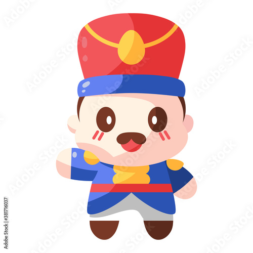 Isolated tin soldier cartoon. Christmas icon - Vector