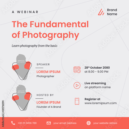 webinar social media poster template vector