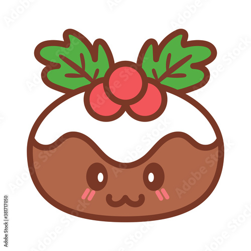 Isolated christmas cake kawaii. Christmas icon - Vector