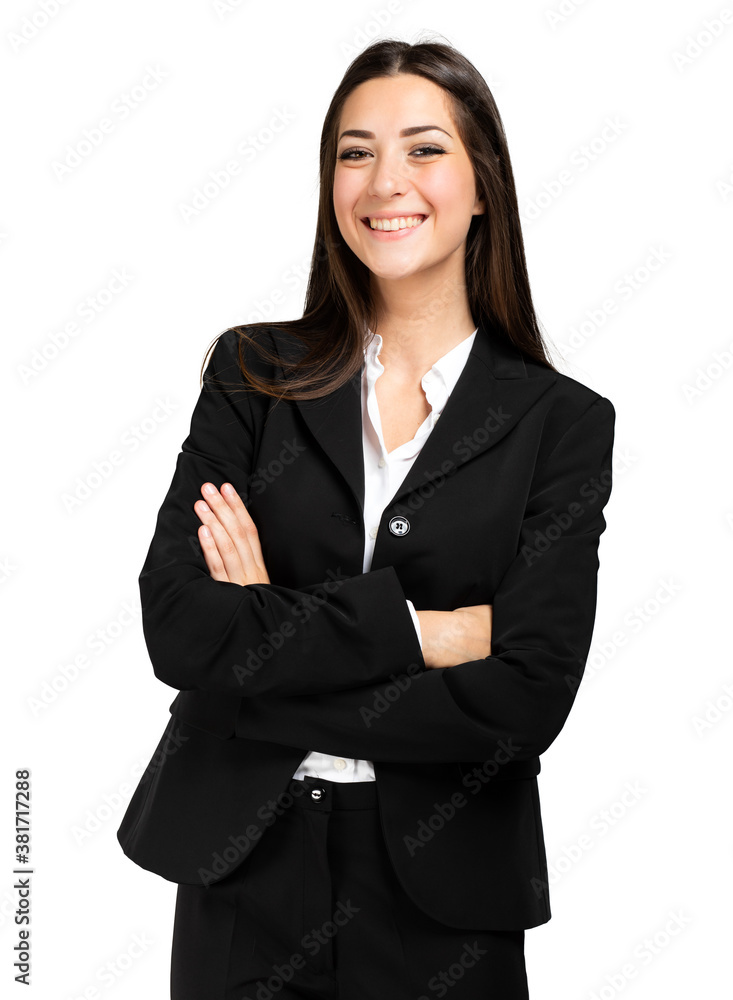 Portrait of a beautiful businesswoman isolated on white background Portrait of a beautiful businesswoman isolated on white background