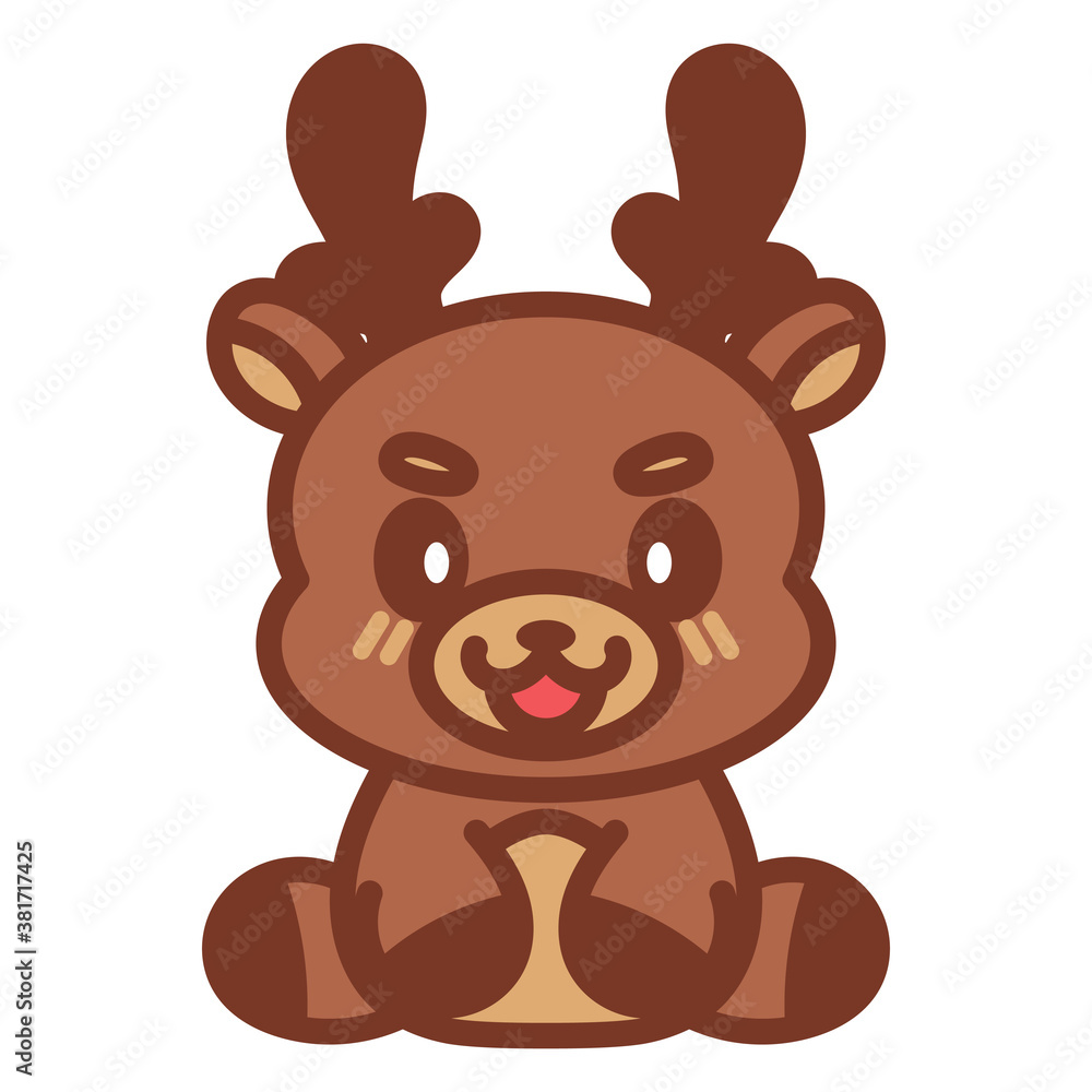 Obraz premium Isolated reindeer cartoon kawaii. Christmas icon - Vector