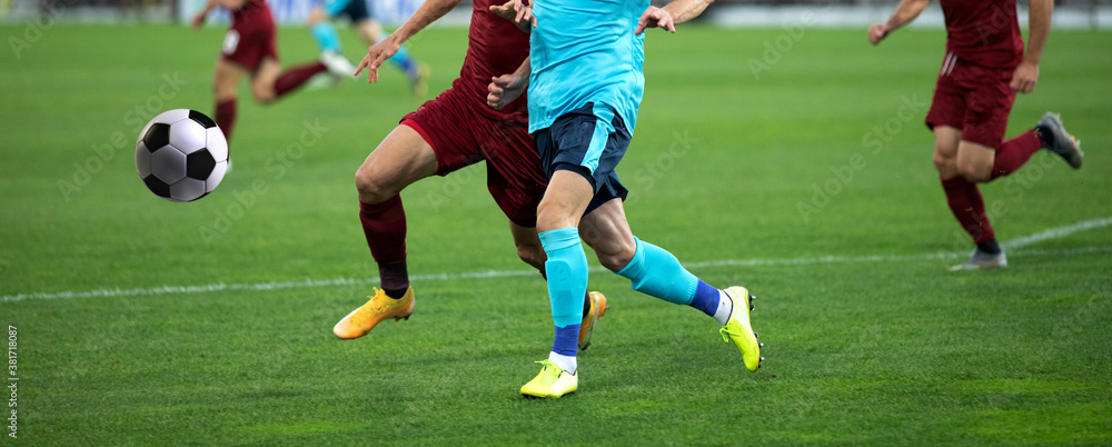 banner of soccer game players fighting for football banner of soccer game players fighting for football