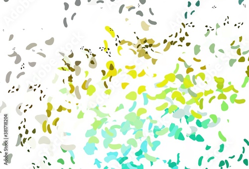Light Green, Yellow vector backdrop with abstract shapes.