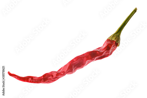 Dry chilli pepper isolated on white