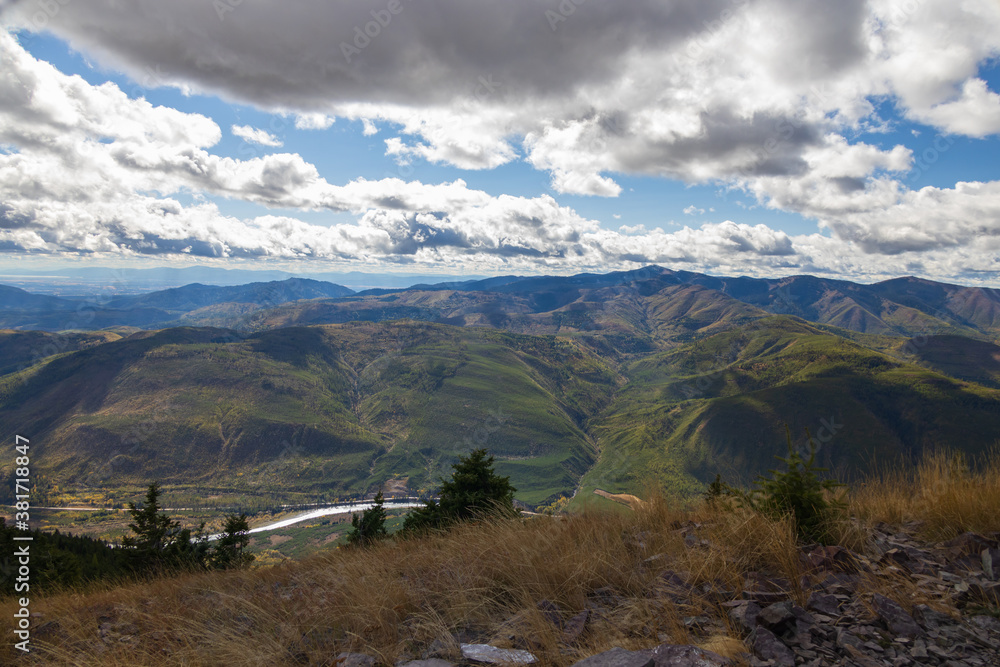 Forest and cloudscape over Glacier National Park, Montana Forest and cloudscape over Glacier National Park, Montana