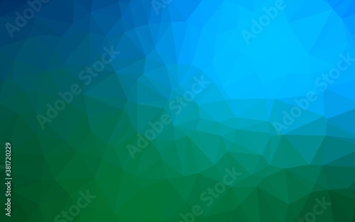 Dark Blue  Green vector polygon abstract backdrop. Modern geometrical abstract illustration with gradient. Brand new style for your business design.