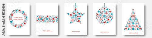 Christmas tree, ball, xmas elements and decorations.