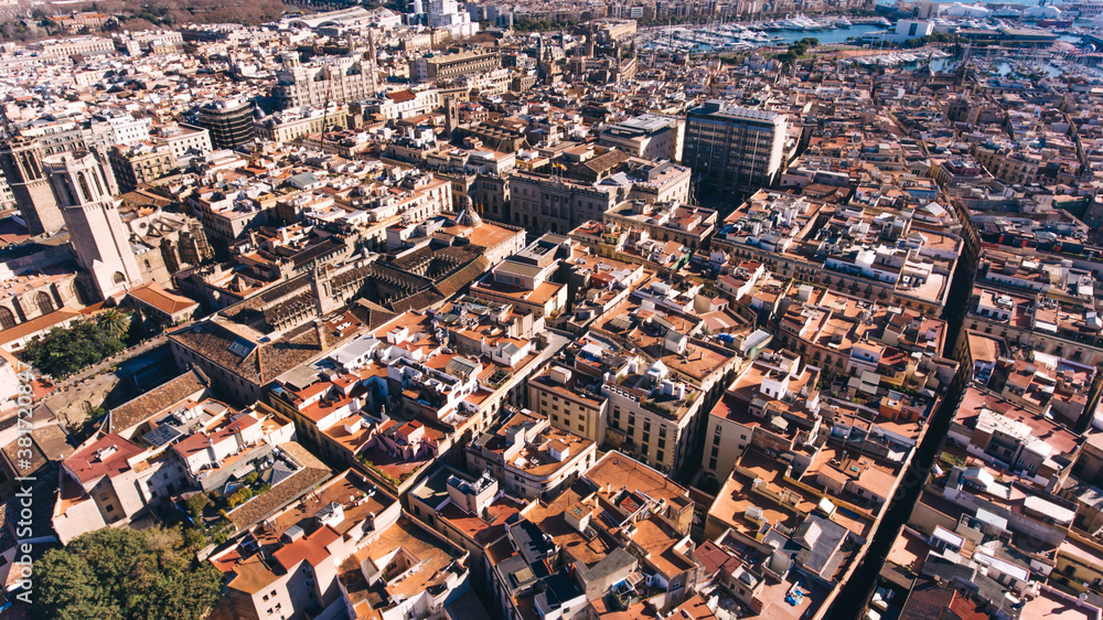 Obraz premium Colorful cityscape with old buildings