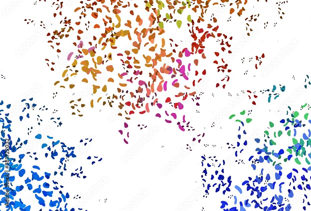 Light Multicolor, Rainbow vector pattern with chaotic shapes.