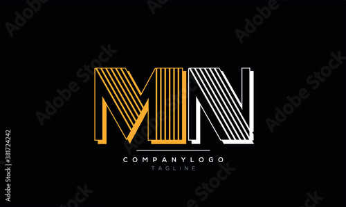 Alphabet letters Initials Monogram logo MN,NM