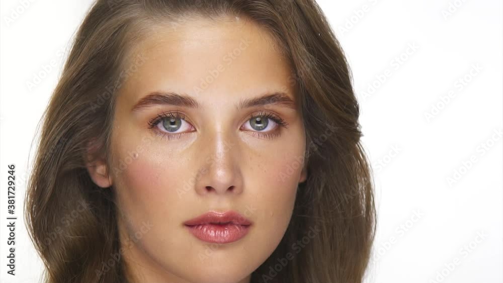natural female beauty close-up with perfect curly hair natural female beauty close-up with perfect curly hair