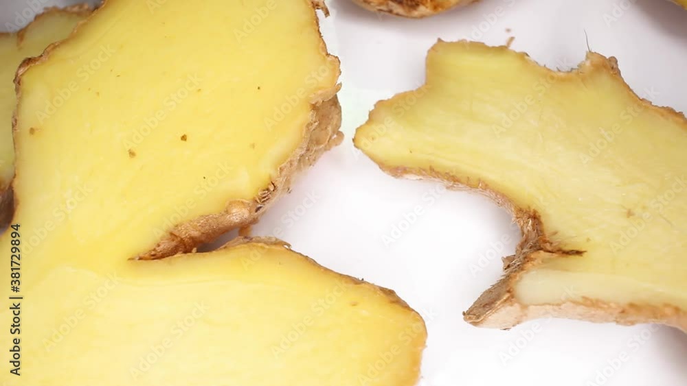 Raw Ginger Root Texture Closeup Video Seamless Looping Raw Ginger Root Texture Closeup Video Seamless Looping