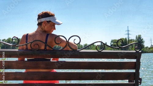 person on a bench