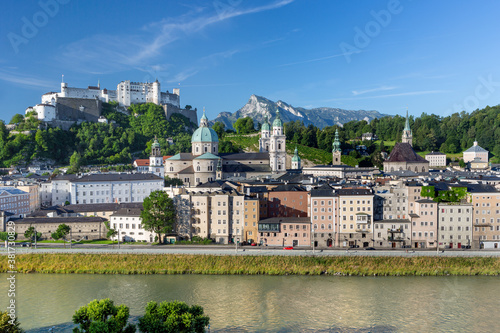 Salzburg city skyline with Festung Hohensalzburg herritage in the autumn, Salzburg, Austria