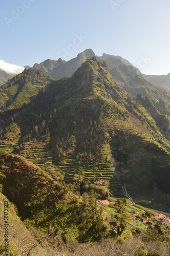 The beautiful mountains and coastline on Madeira Island in Portugal