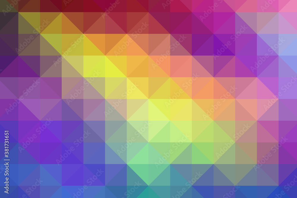 Obraz premium Triangular pixelation. Multi-colored pixel background. The texture consisting of multi-colored triangles.