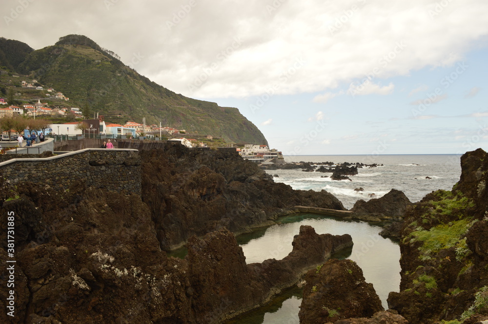 The beautiful mountains and coastline on Madeira Island in Portugal