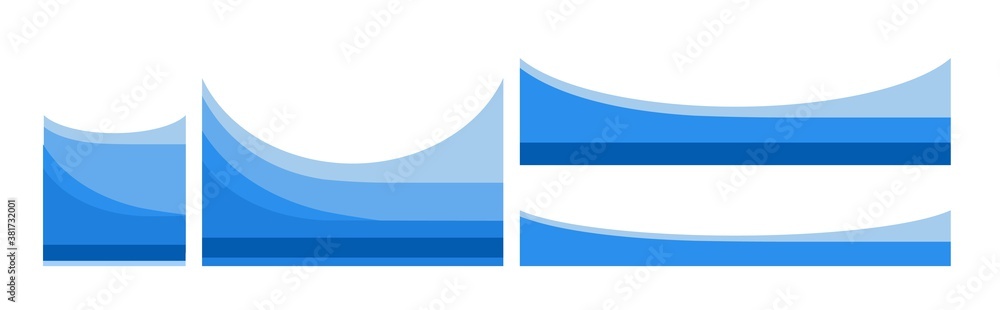 A set of abstract backgrounds in different proportions. Vector. For banners, packaging and product labels. Blue waves. Flat style. A set of abstract backgrounds in different proportions. Vector. For banners, packaging and product labels. Blue waves. Flat style.