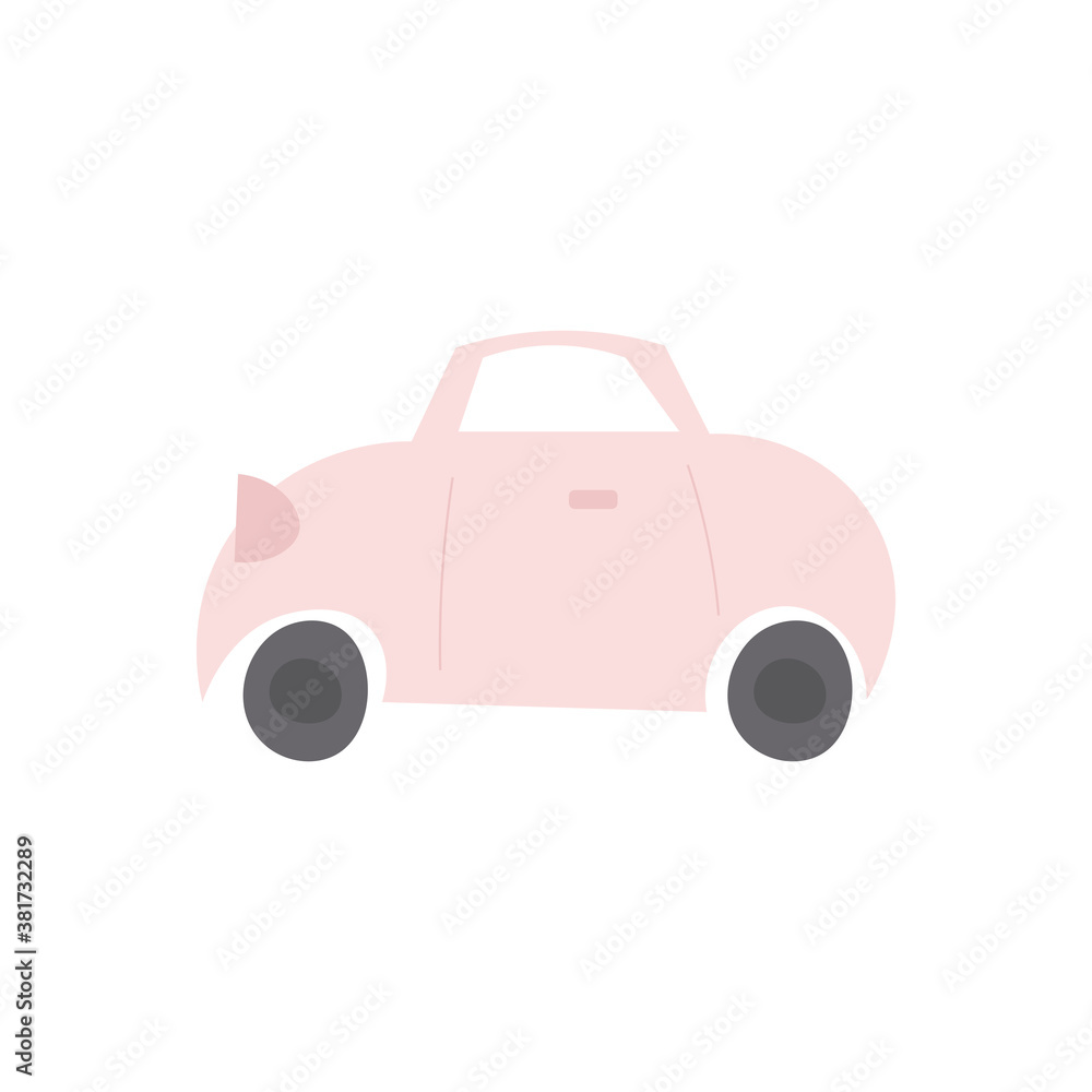 Pink car. Cartoon vector illustration Pink car. Cartoon vector illustration