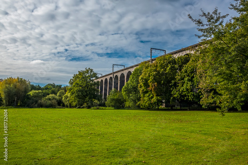 A view along the Digswell Viaduct near Welwyn Garden City, UK in the summertime