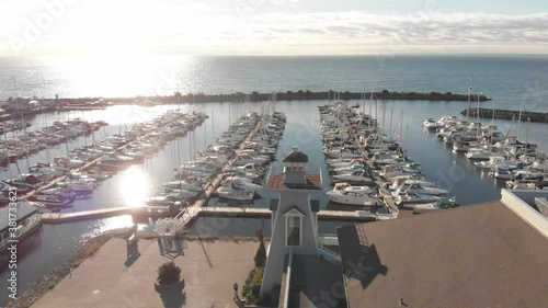 4k Aerial Drone Footage of a Marina