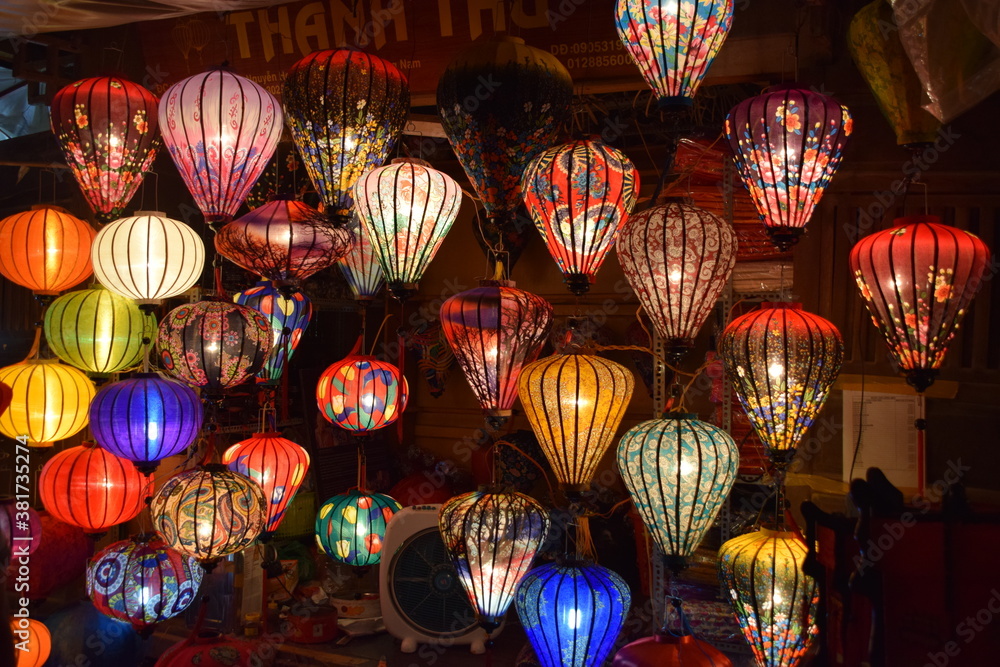
Colorful Vietnamese traditional lamps