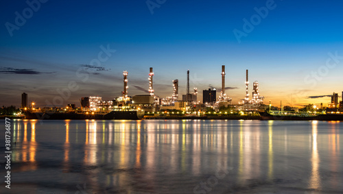 Oil refinery morning light tanker oil © boygek