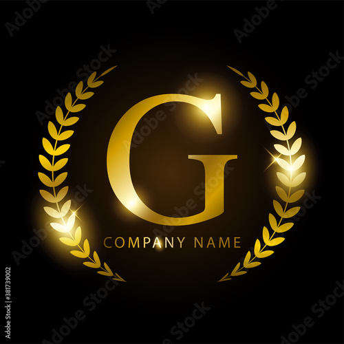Luxury golden letter G for premium brand identity or label