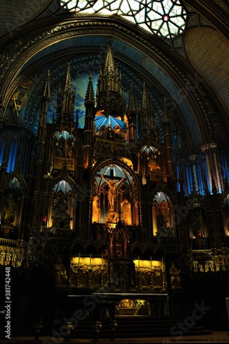 Inner view of Notre Dame de Quebec, Montreal, Canada
