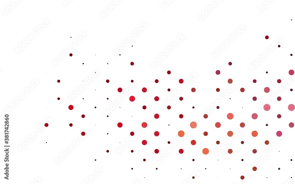 Light Red, Yellow vector backdrop with dots. Beautiful colored illustration with blurred circles in nature style. Template for your brand book.