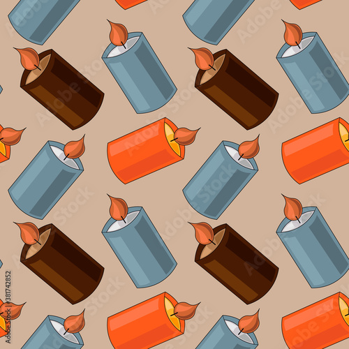 Seamless vector pattern wiht candles for hugge