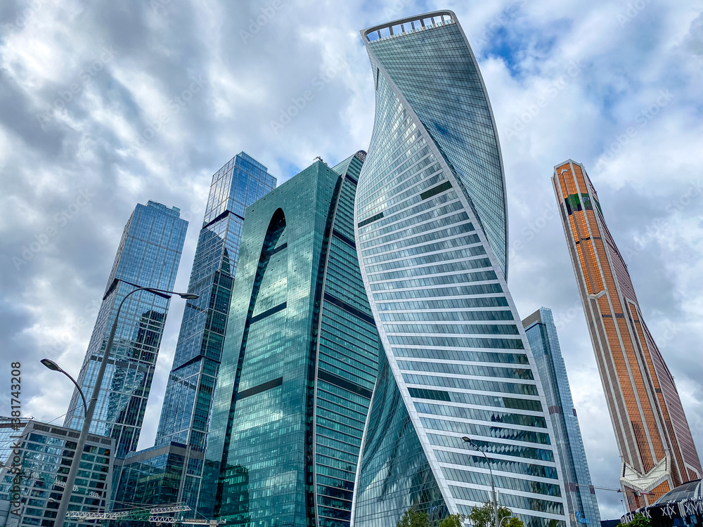 Obraz premium Moscow, Russia, 09.11.2020.View of skyscrapers in the center of Moscow. Moscow-City center.