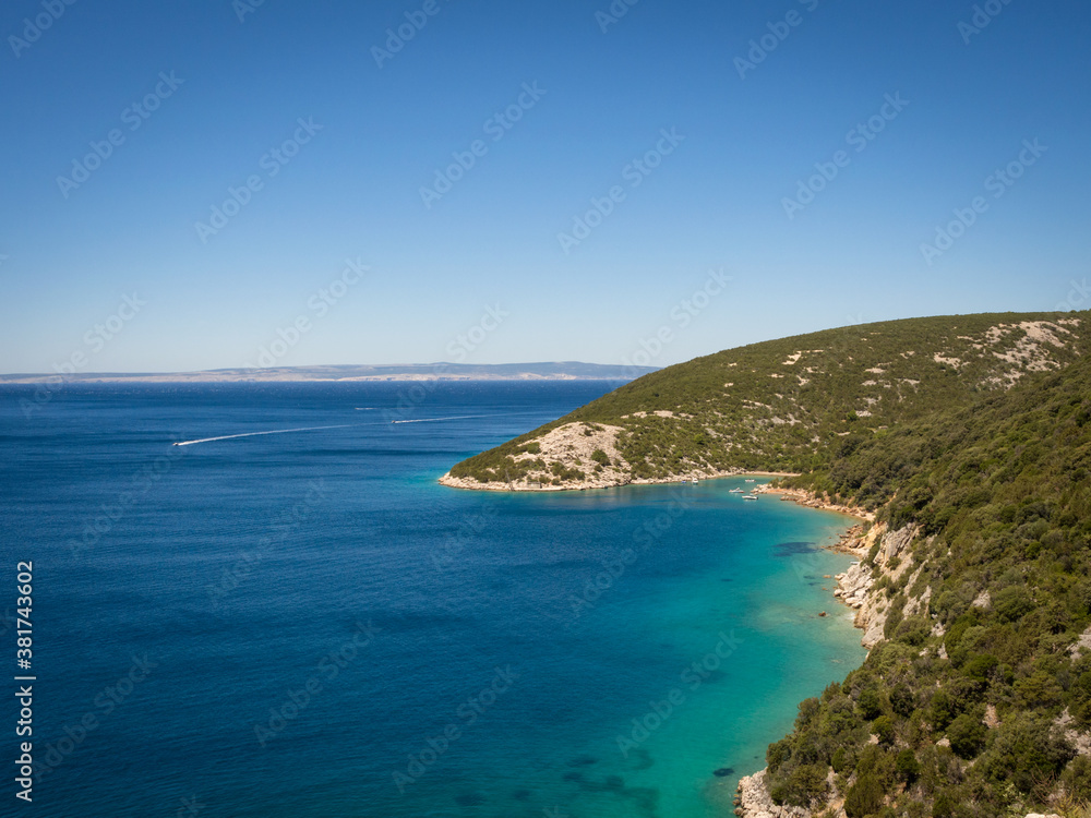 Lovely beach on island rab in croatia