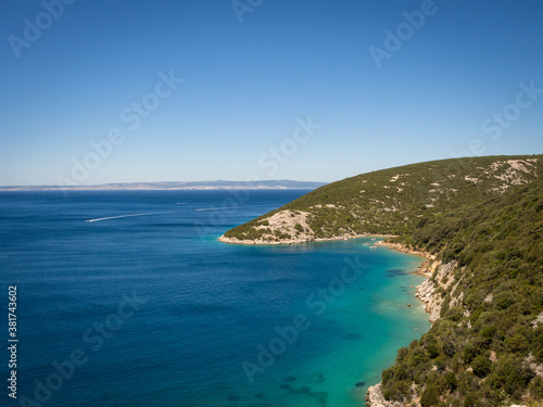 Lovely beach on island rab in croatia