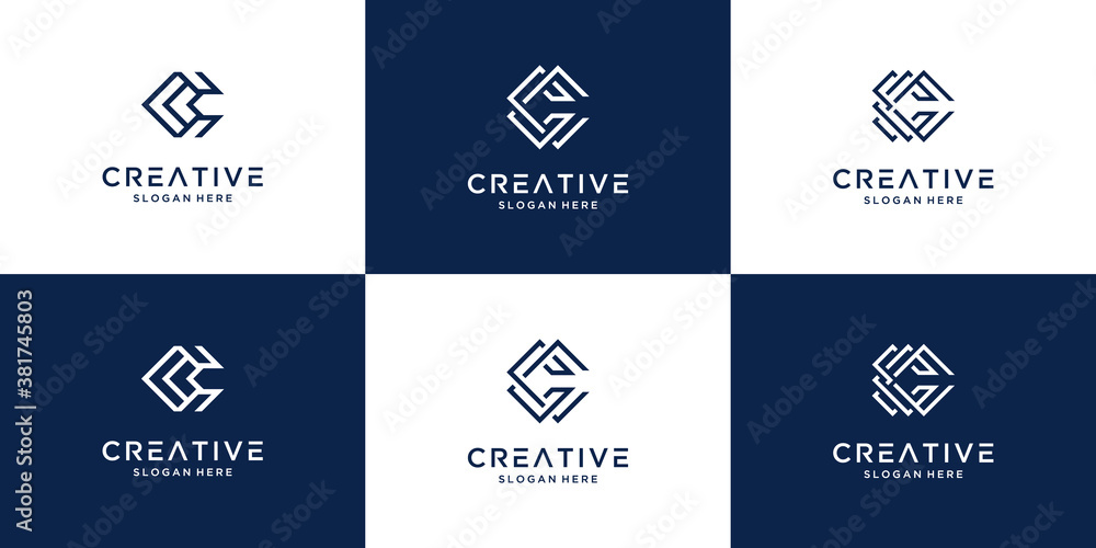 Set of creative initial letter c logo design Set of creative initial letter c logo design