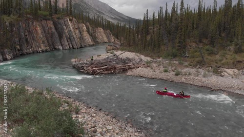 White Water Canoeing Aerial Footage