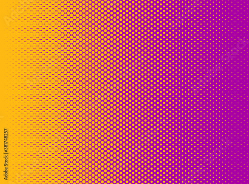 An orange and purple halftone dots texture. Ideal for use as a background image or to add graphic texture to your designs.