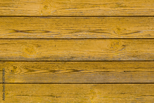 Yellow painted old boards. Texture, background.