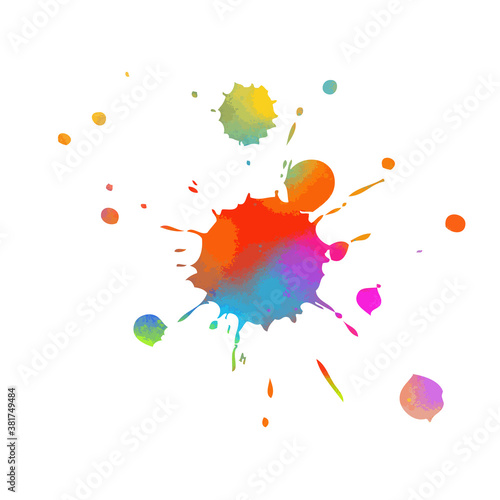 Multi color blots background. Grunge texture stroke line. Art ink dirty design. Border for artistic shape, paintbrush element. Vector illustration