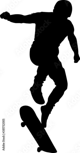Silhouette Design from the Skateboard in Black with Sports Theme