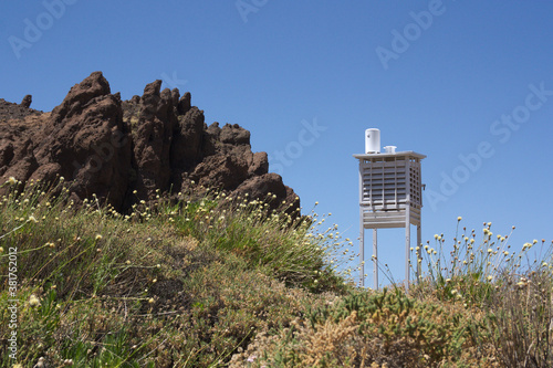 Sentry box that protects the meteorological data collection instruments