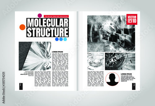 Brochure, ebook or presentation mockup ready for use, vector illustration easy to editable