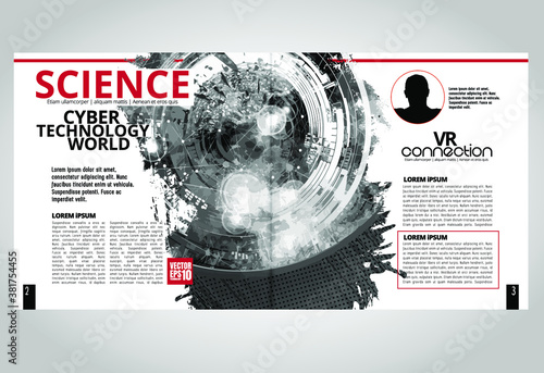 Brochure, ebook or presentation mockup ready for use, vector illustration easy to editable