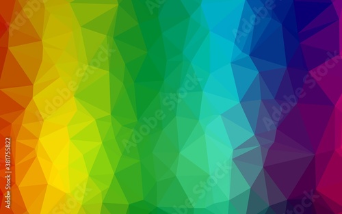Light Multicolor, Rainbow vector triangle mosaic template. Modern geometrical abstract illustration with gradient. Elegant pattern for a brand book.