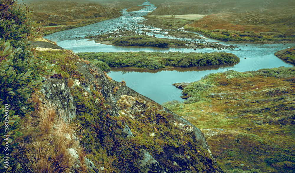 Rzeka Bjoreio lub Bjoreia w Parku Narodowym Hardangervidda