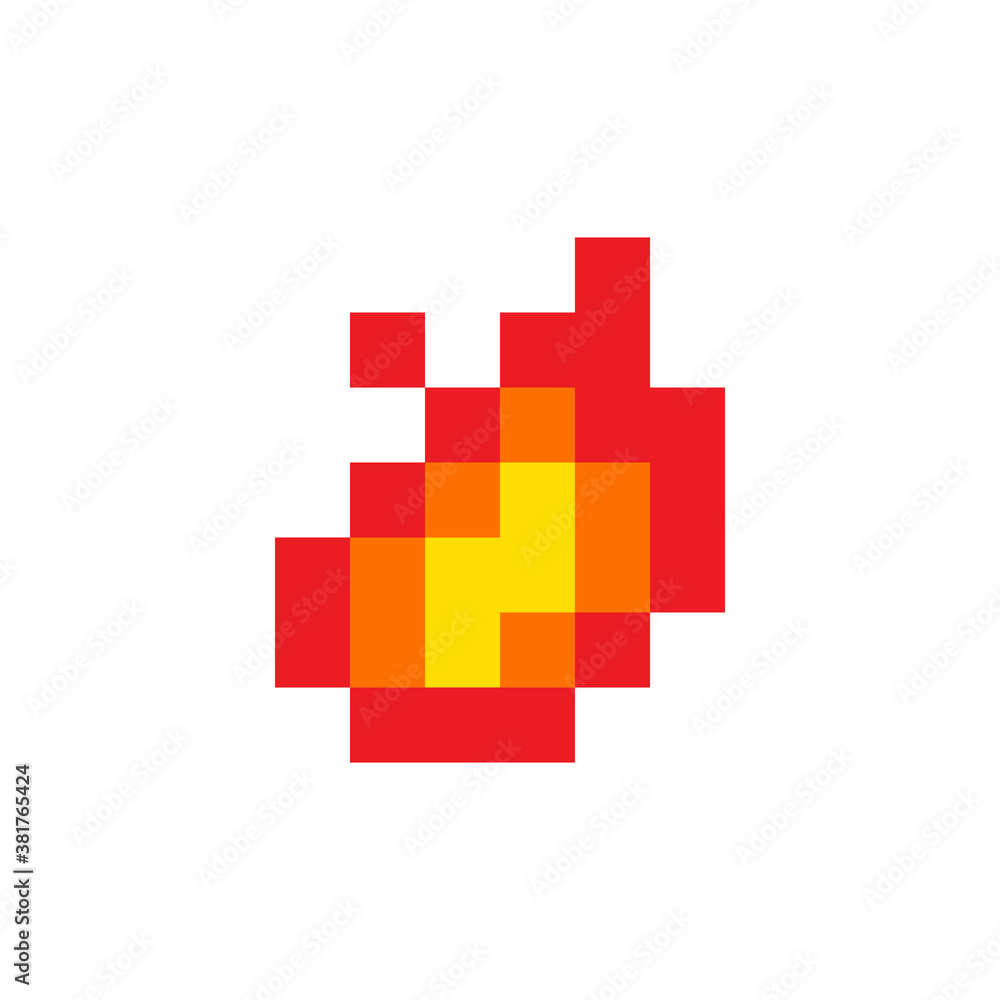 Pixel fire logo design vector Pixel fire logo design vector