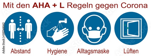 Hinweisschild mit der neuen AHA + L Regel Vektordatei