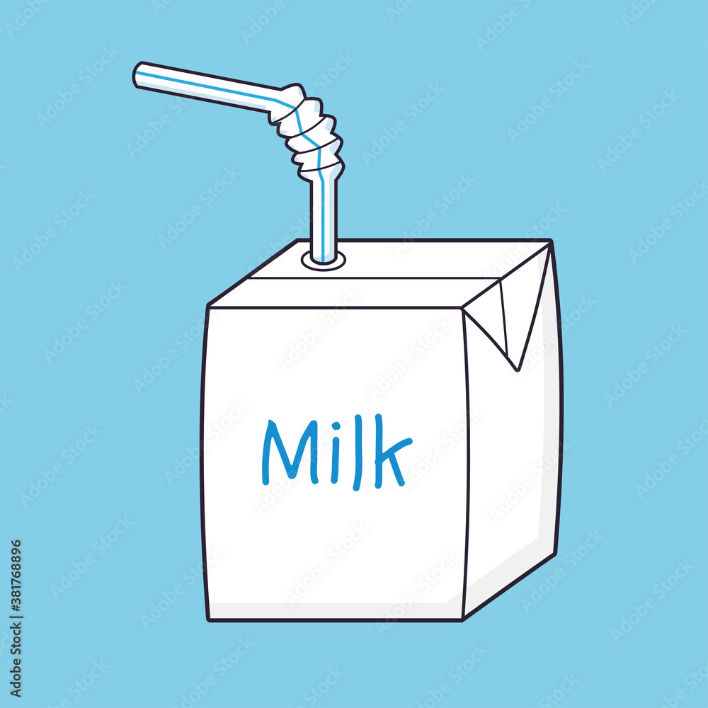 Milk box with straw Milk box with straw